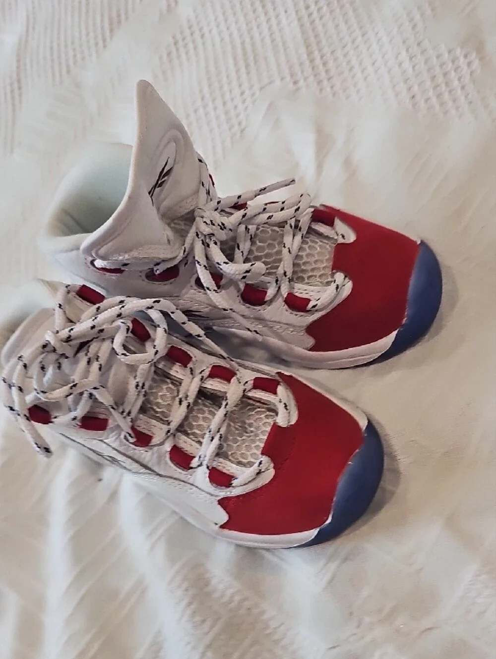 Reebok Kids White, Red and Blue High-Top Sneakers
